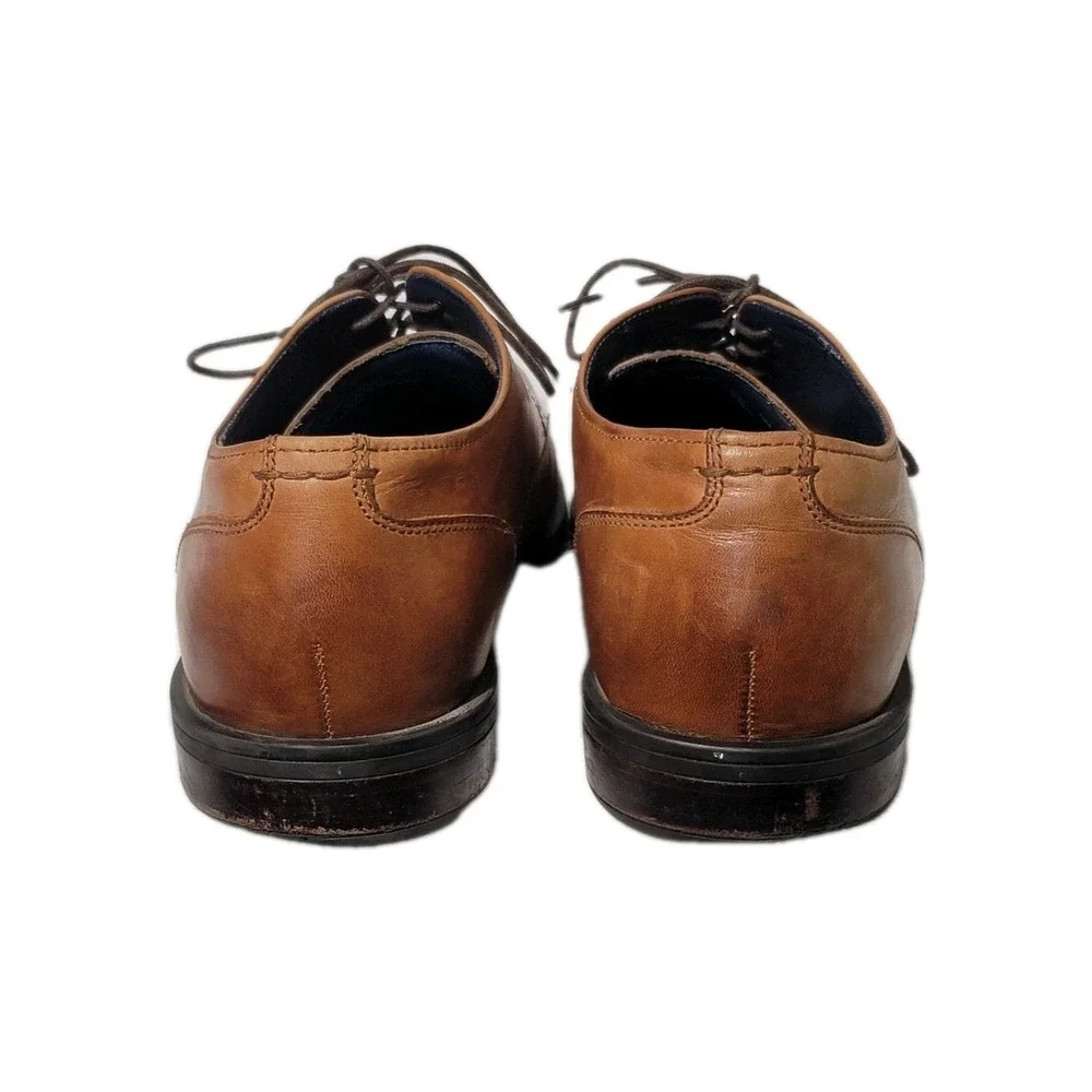 Cole Haan Grand Leather Shoes Mens 11 Brown Comfort Oxford Plain Toe Prep